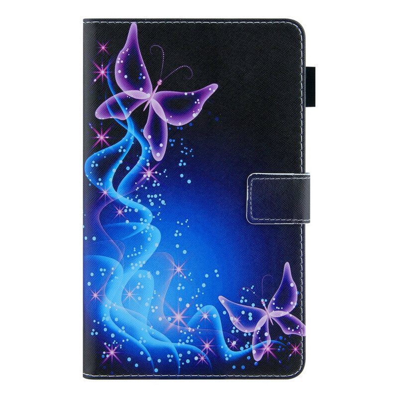 Leren Hoesje voor Samsung Galaxy Tab A7 Lite Kleurrijke Vlinders