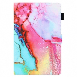 Leren Hoesje voor Samsung Galaxy Tab A7 Lite Marmeren Stijl