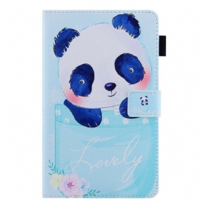 Leren Hoesje voor Samsung Galaxy Tab A7 Lite Schattige Panda