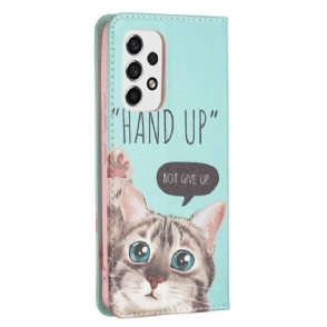 Folio-hoesje voor Samsung Galaxy A53 5G Anti-fall Hand-up-chat