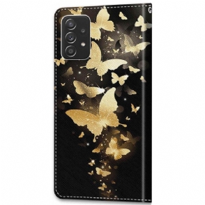 Folio-hoesje voor Samsung Galaxy A53 5G Gouden Vlinders Illustratie