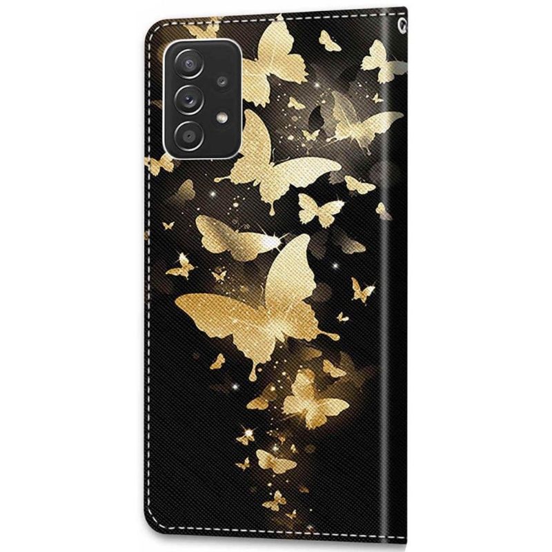 Folio-hoesje voor Samsung Galaxy A53 5G Gouden Vlinders Illustratie