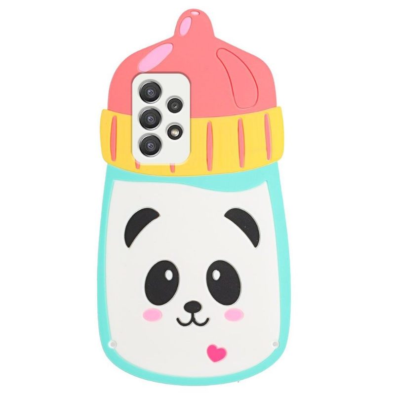 Hoesje voor Samsung Galaxy A53 5G 3d Panda-babyfles Met Riem