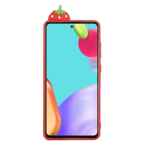 Hoesje voor Samsung Galaxy A53 5G Siliconen Aardbei 3d