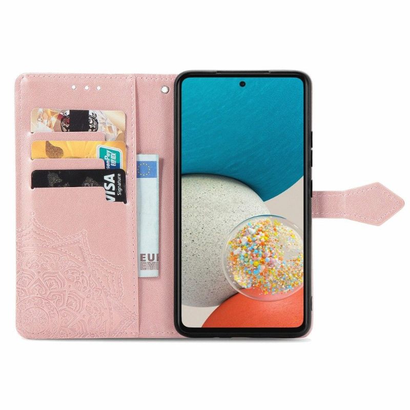 Leren Hoesje voor Samsung Galaxy A53 5G Mandala-reliëf In Kunstleer