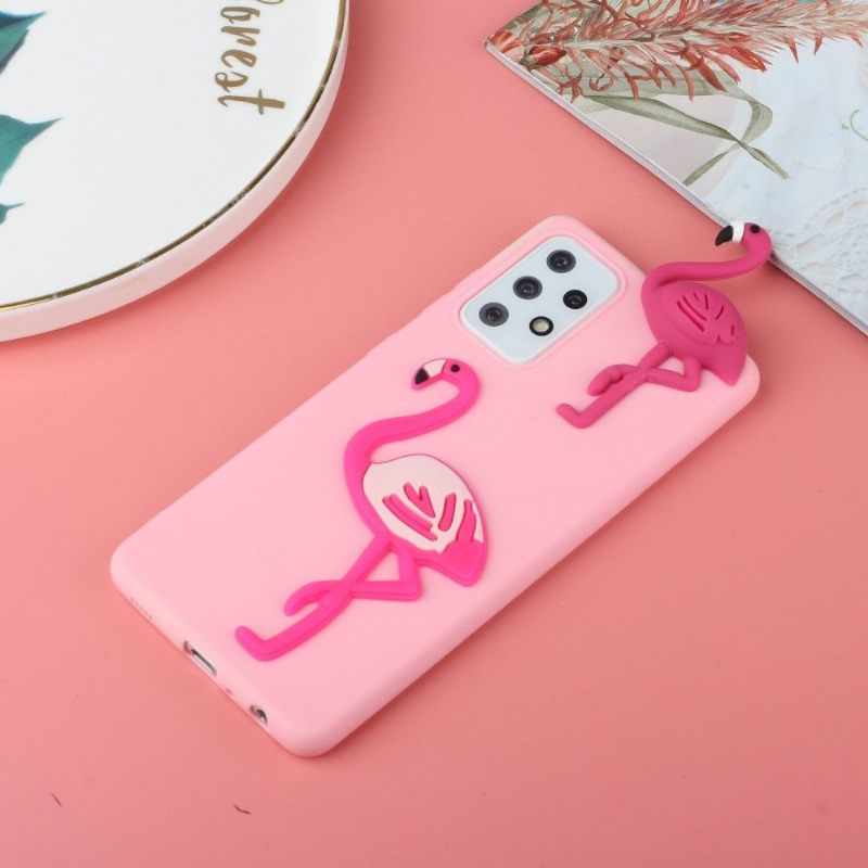 Telefoonhoesje voor Samsung Galaxy A53 5G Siliconen Flamingo 3d