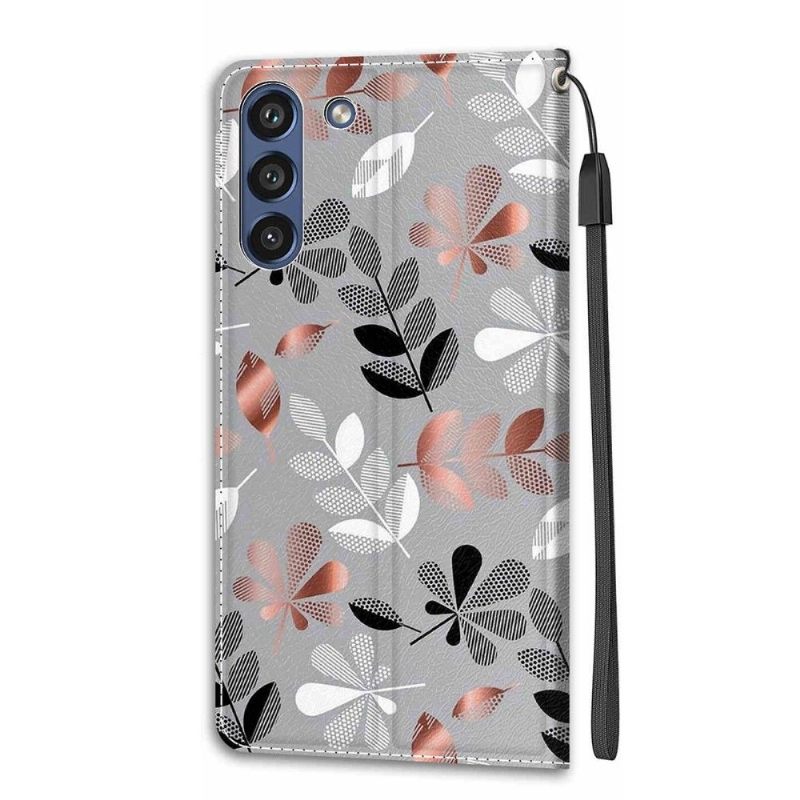 Flip Case voor Samsung Galaxy S21 FE Illustratie Van Wilde Bladeren