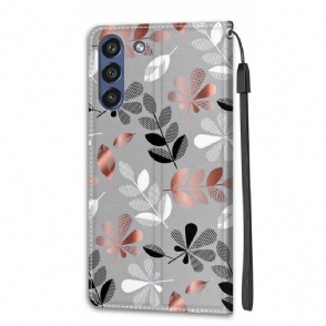 Flip Case voor Samsung Galaxy S21 FE Illustratie Van Wilde Bladeren