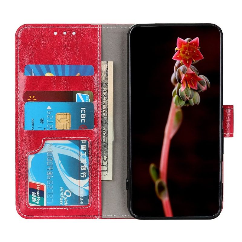 Flip Case voor Samsung Galaxy S21 FE Luxe Stiksels Met Leereffect