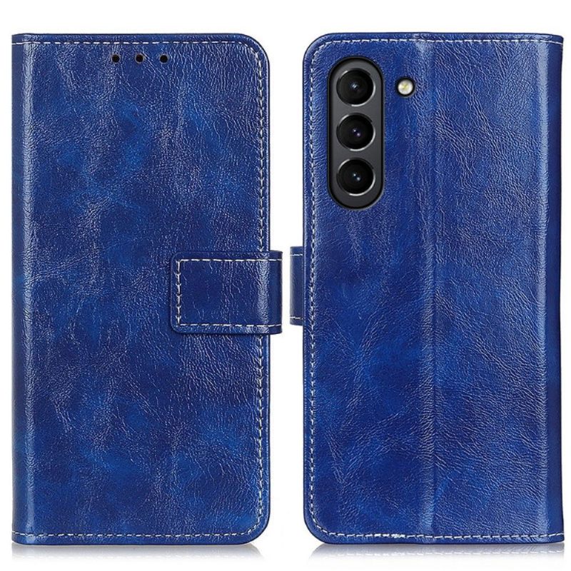 Flip Case voor Samsung Galaxy S21 FE Luxe Stiksels Met Leereffect