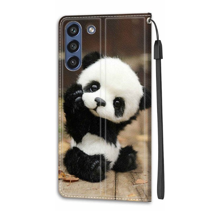 Folio-hoesje voor Samsung Galaxy S21 FE Anti-fall Kleine Panda