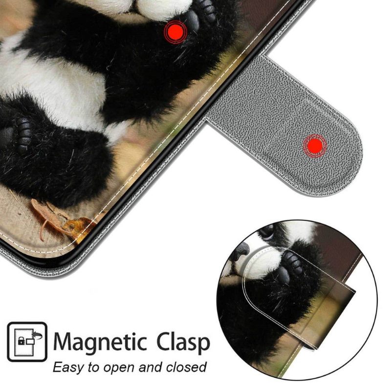 Folio-hoesje voor Samsung Galaxy S21 FE Anti-fall Kleine Panda