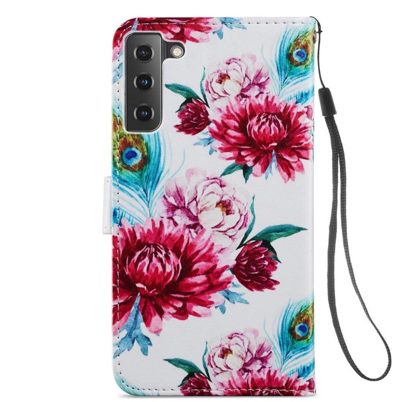 Folio-hoesje voor Samsung Galaxy S21 FE Pauwbloem