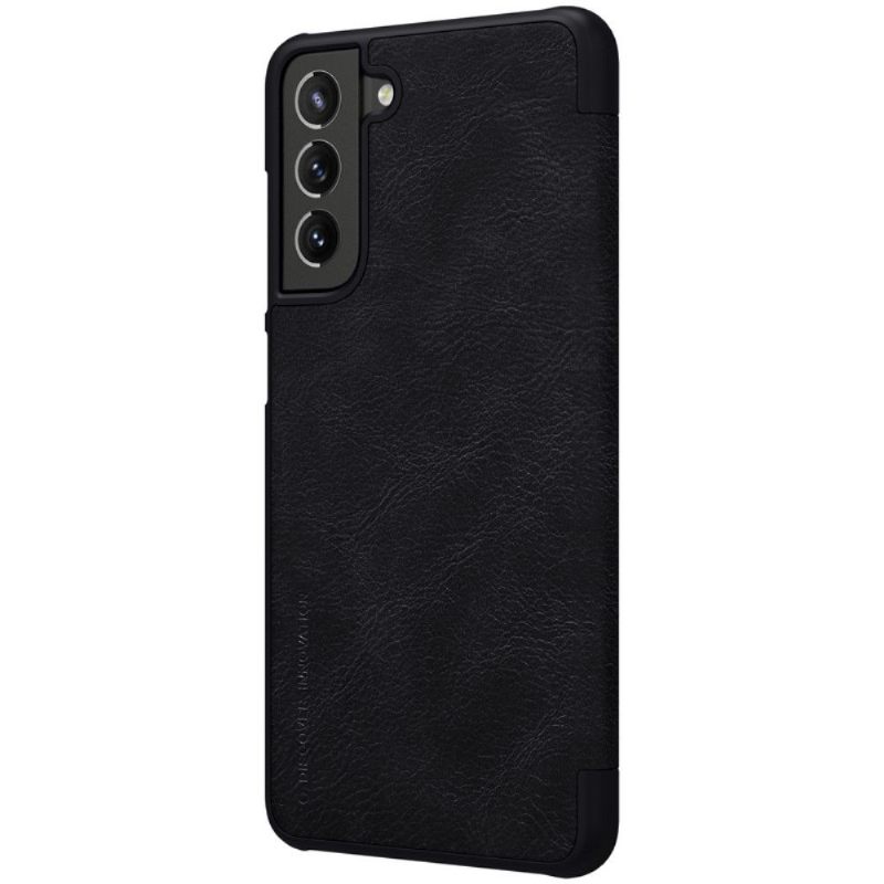 Folio-hoesje voor Samsung Galaxy S21 FE Qin-serie Leereffect