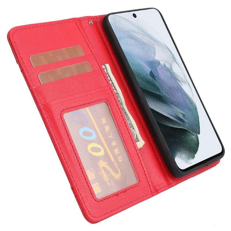 Hoesje Folio-hoesje voor Samsung Galaxy S21 FE Anti-fall 2 in 1 Afneembaar Leer