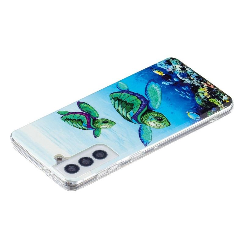 Hoesje voor Samsung Galaxy S21 FE Fluorescerende Schildpadden