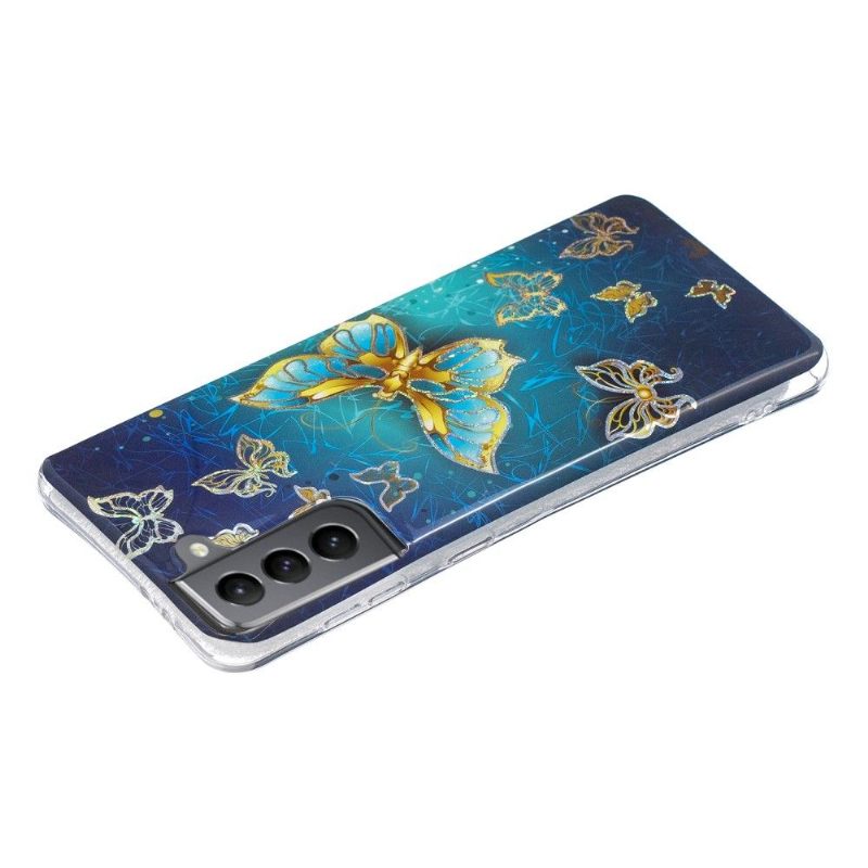Hoesje voor Samsung Galaxy S21 FE Siliconen Vlinders