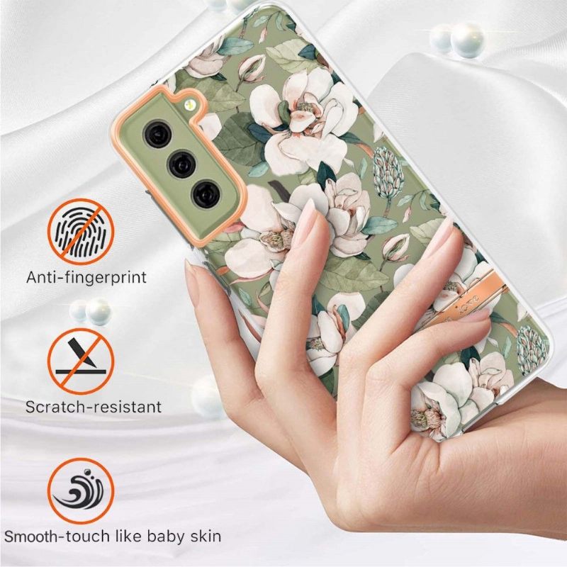 Hoesje voor Samsung Galaxy S21 FE Witte Bloem Gardenia