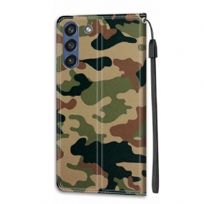 Leren Hoesje voor Samsung Galaxy S21 FE Bescherming Camouflage