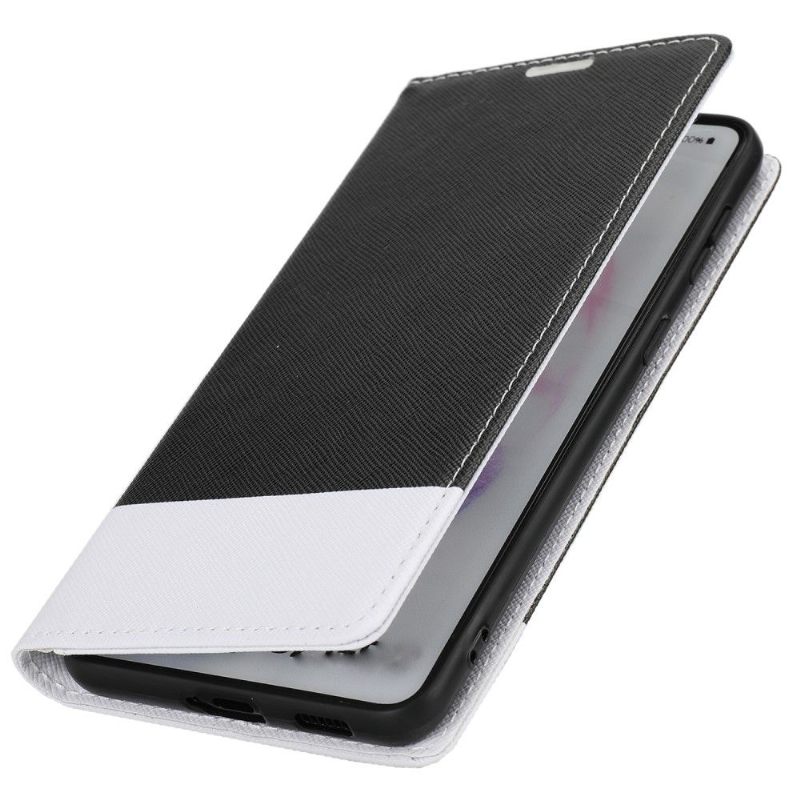 Leren Hoesje voor Samsung Galaxy S21 FE Bescherming Tweekleurige Bretels