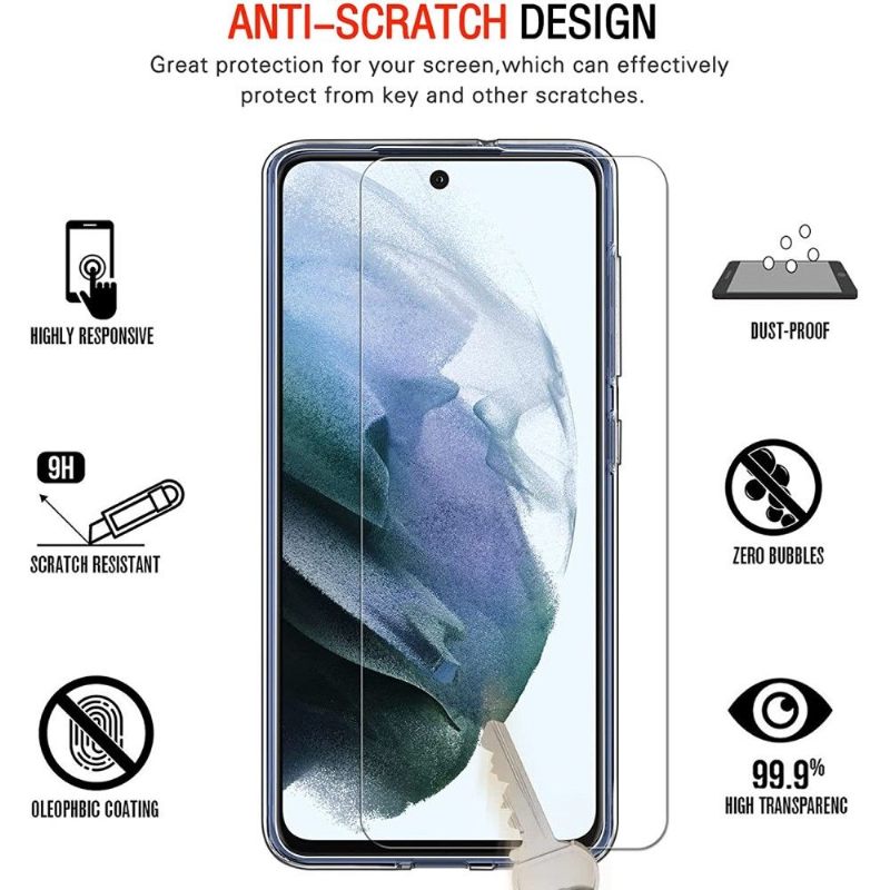 Telefoonhoesje voor Samsung Galaxy S21 FE Bescherming Hoesje + Screenprotector Van Gehard Glas