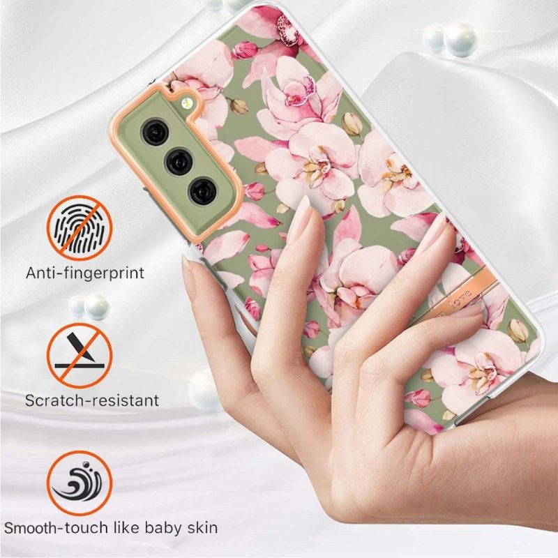 Telefoonhoesje voor Samsung Galaxy S21 FE Bescherming Roze Bloem Gardenia