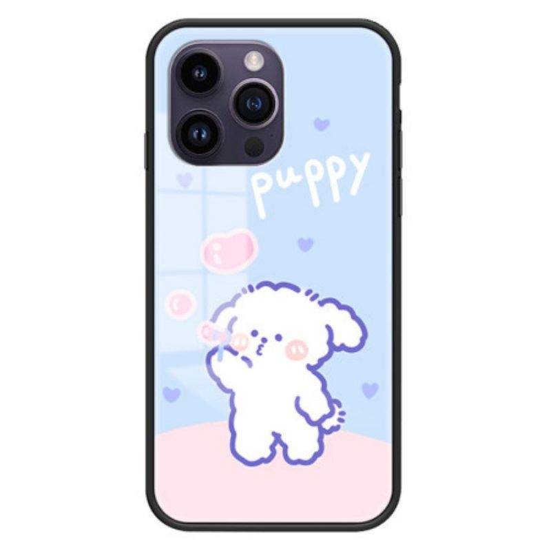 Hoesje voor iPhone 15 Pro Max Bubble Dog Gehard Glas