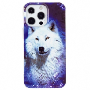 Hoesje voor iPhone 15 Pro Max Fluorescerende Wolf