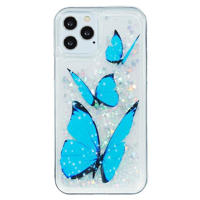 Telefoonhoesje voor iPhone 15 Pro Max Vlinders Glitteren