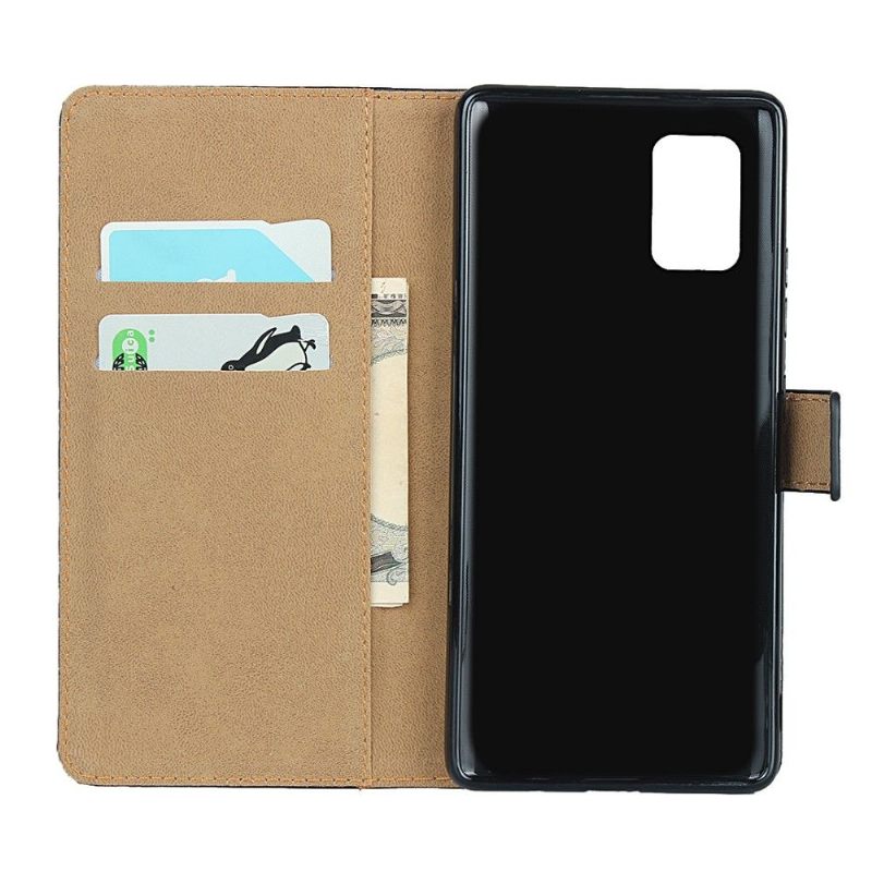 Cover voor Samsung Galaxy A51 5G Anti-fall Portemonnee Leren Folio-hoesje - Zwart