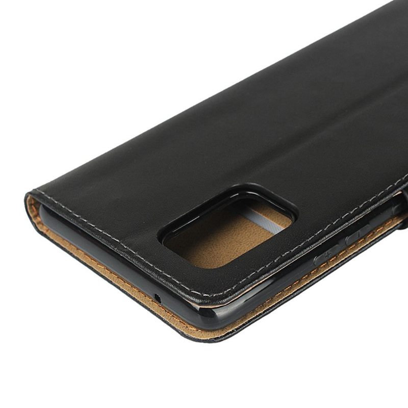 Cover voor Samsung Galaxy A51 5G Anti-fall Portemonnee Leren Folio-hoesje - Zwart