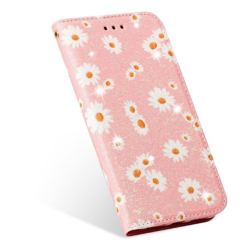 Folio-hoesje voor Samsung Galaxy A51 5G Madeliefjes - Roze
