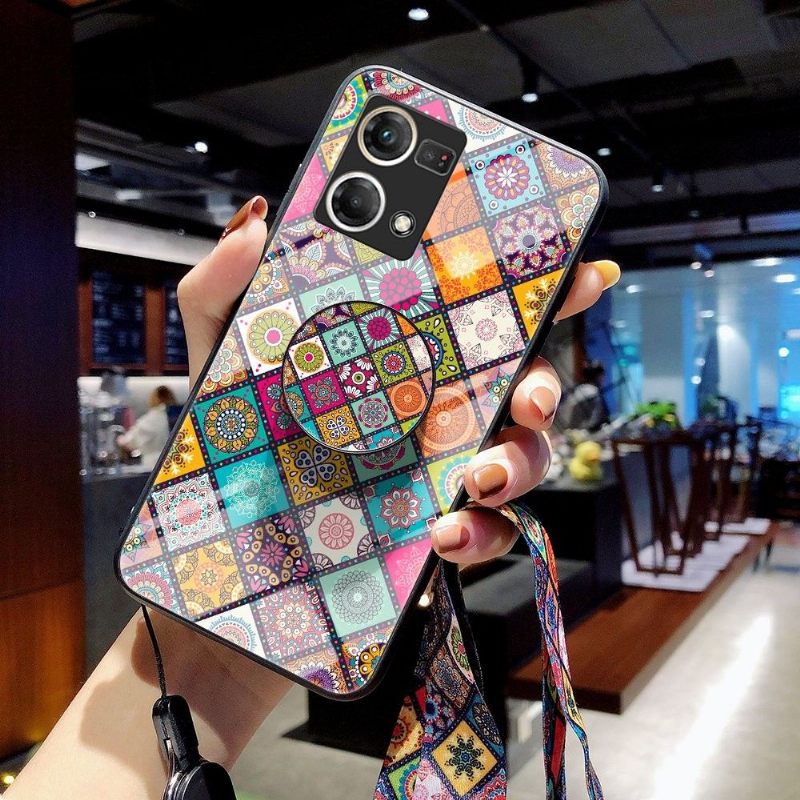 Hoesje voor Oppo Reno 7 Anti-fall Mandala Caleidoscoop Met Standaard