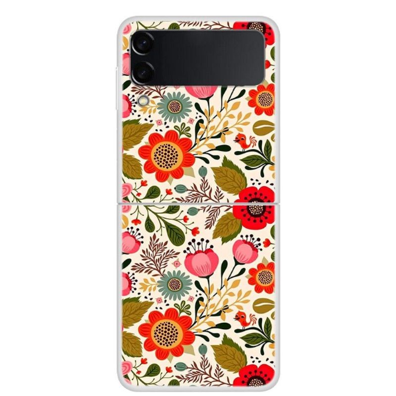 Hoesje voor Samsung Galaxy Z Flip 3 5G Kleurrijke Bloemen