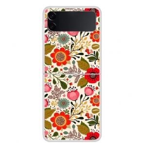 Hoesje voor Samsung Galaxy Z Flip 3 5G Kleurrijke Bloemen