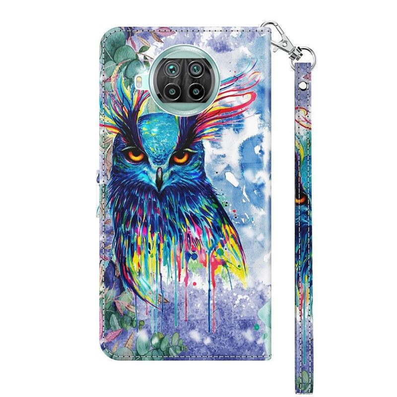 Leren Hoesje voor Xiaomi Mi 10T Lite Aquarel Uil