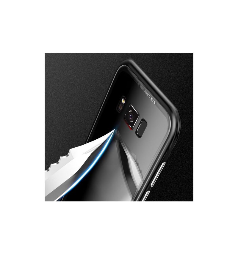 Hoesje voor Samsung Galaxy S8 Plus Magnetische Afneembare Achterkant Van Gehard Glas