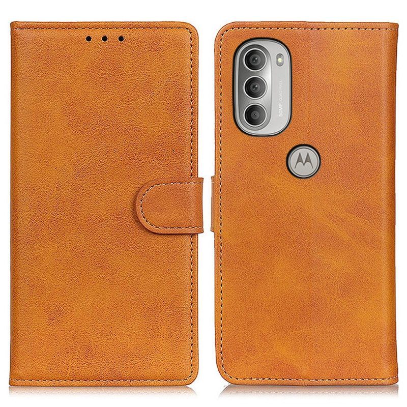 Folio-hoesje voor Moto G51 5G Retro Mat Leereffect