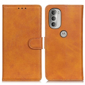 Folio-hoesje voor Moto G51 5G Retro Mat Leereffect