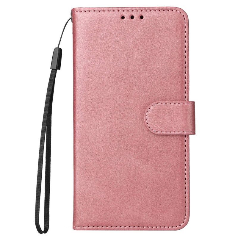 Folio-hoesje voor Xiaomi Redmi Note 12 Pro Met Ketting Effen Met Bandje