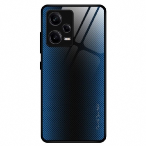 Hoesje voor Xiaomi Redmi Note 12 Pro Koolstofvezel Gehard Glas