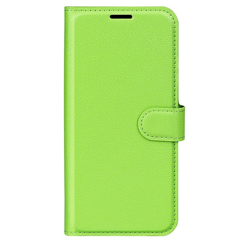 Folio-hoesje voor Samsung Galaxy S23 5G Klassiek Litchi-leereffect