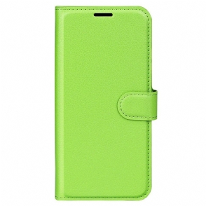 Folio-hoesje voor Samsung Galaxy S23 5G Klassiek Litchi-leereffect