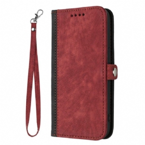 Folio-hoesje voor Samsung Galaxy S23 5G Tweekleurig Met Riem