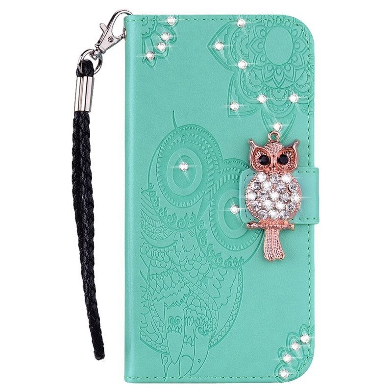 Folio-hoesje voor Samsung Galaxy S23 5G Uil Mandala En Charme