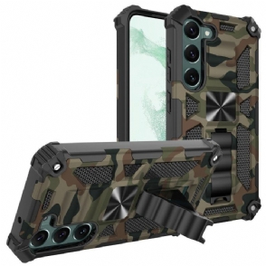 Hoesje voor Samsung Galaxy S23 5G Camouflage Verwijderbare Ondersteuning