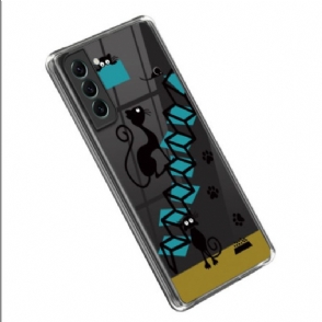 Hoesje voor Samsung Galaxy S23 5G Transparante Grappige Katten