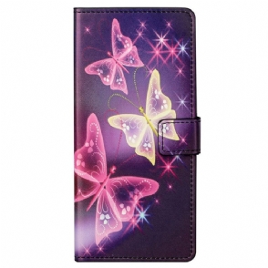 Leren Hoesje voor Samsung Galaxy S23 5G Mooie Vlinders