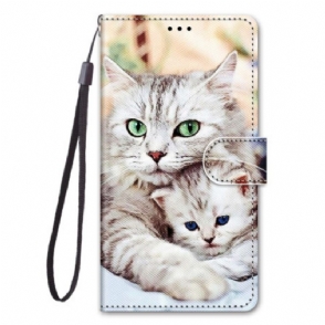 Folio-hoesje voor Samsung Galaxy S23 Ultra 5G Katten Familie