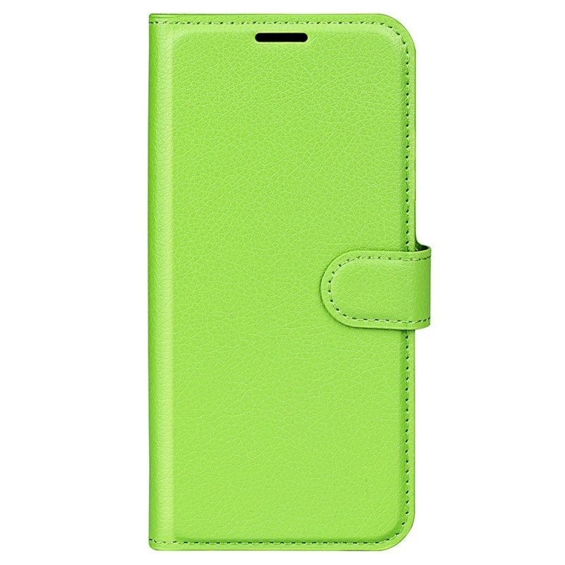 Folio-hoesje voor Samsung Galaxy S23 Ultra 5G Klassiek Litchi-leereffect